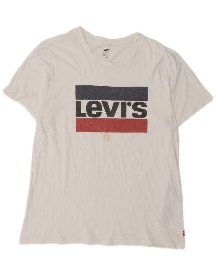 Levi's Herren-T-Shirt mit Grafik, Größe L, aus weißer Baumwolle