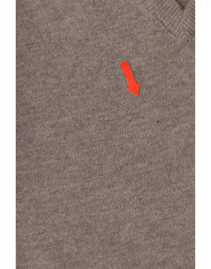 Marks & Spencer Herren-Pullover mit normaler Passform und V-Ausschnitt in Mittelgrau