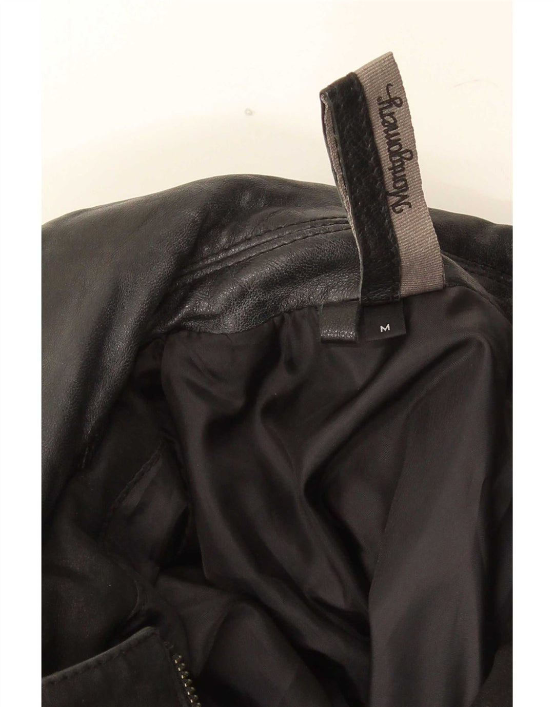 MONTGOMERY Damen Ledermantel UK 12 Mittelschwarz Farbblock