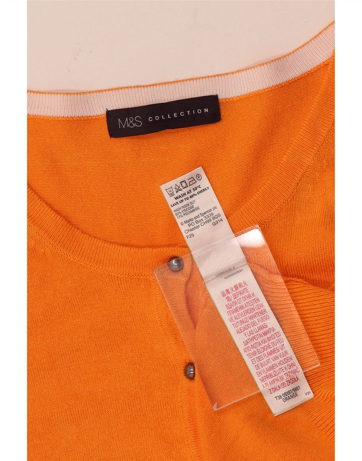 Marks & Spencer Damen-Cardigan-Pullover UK 12 Mittelorange Viskose