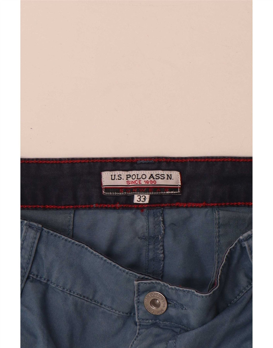 U.S. Polo Assn. Herren-Chinoshorts W33 Mittelblaue Baumwolle