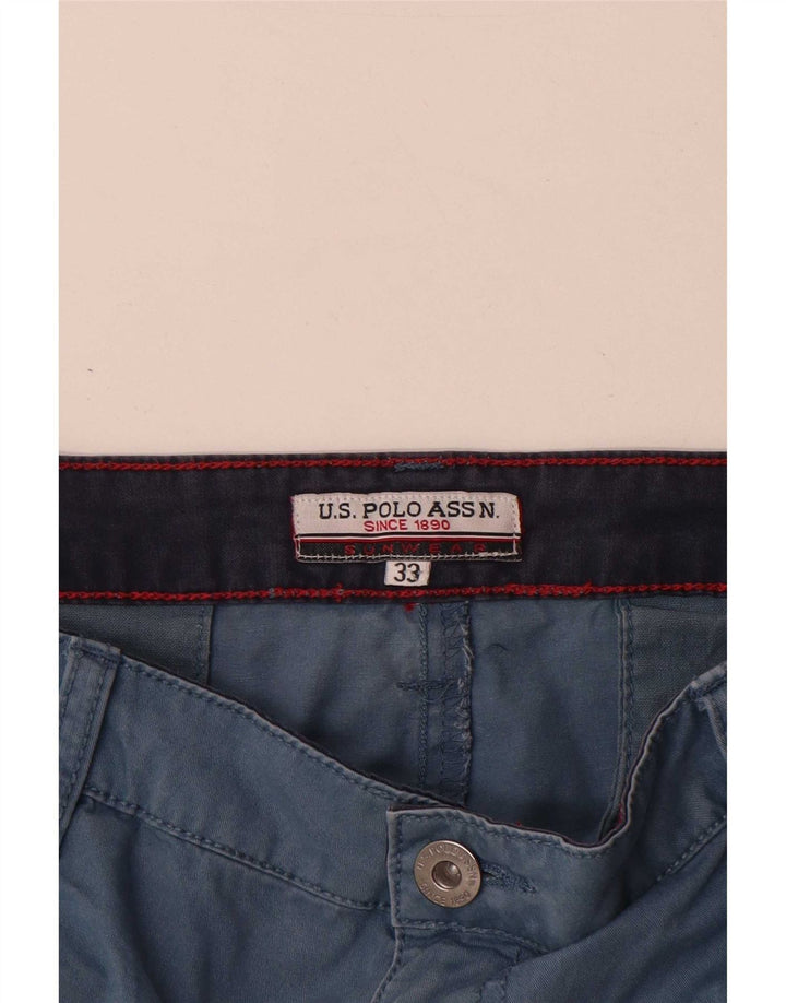 U.S. Polo Assn. Herren-Chinoshorts W33 Mittelblaue Baumwolle
