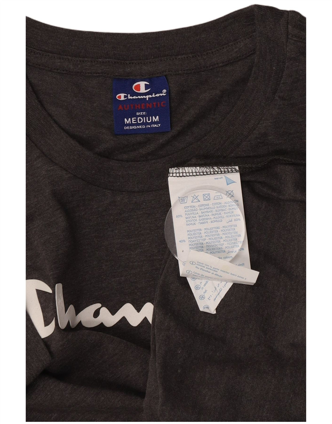 Champion Herren-T-Shirt mit Grafik, mittelgraue Baumwolle