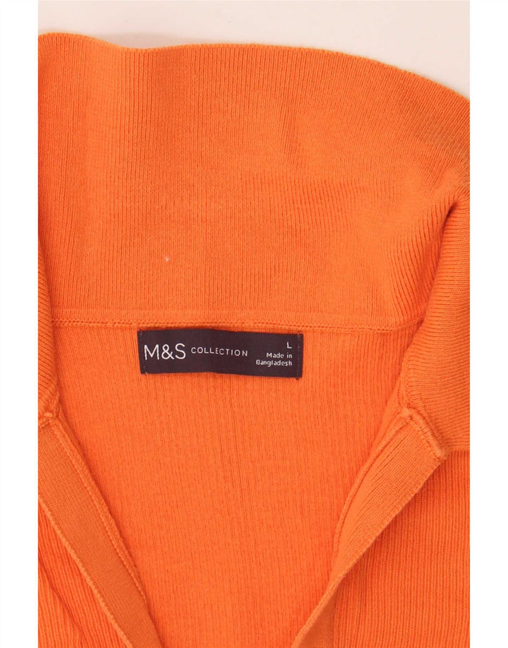 Marks & Spencer Damen Poloshirt UK 14 Large Orange