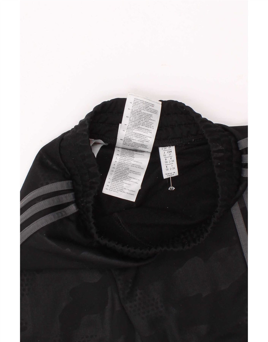 Adidas Jungen-Trainingshose, Jogginghose, 2–3 Jahre, schwarzes Camouflage-Polyester
