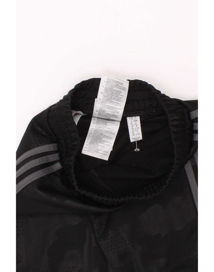 Adidas Jungen-Trainingshose, Jogginghose, 2–3 Jahre, schwarzes Camouflage-Polyester