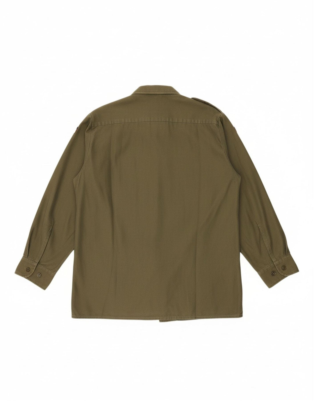 VINTAGE Mens Military Shirt Large Khaki Polyester