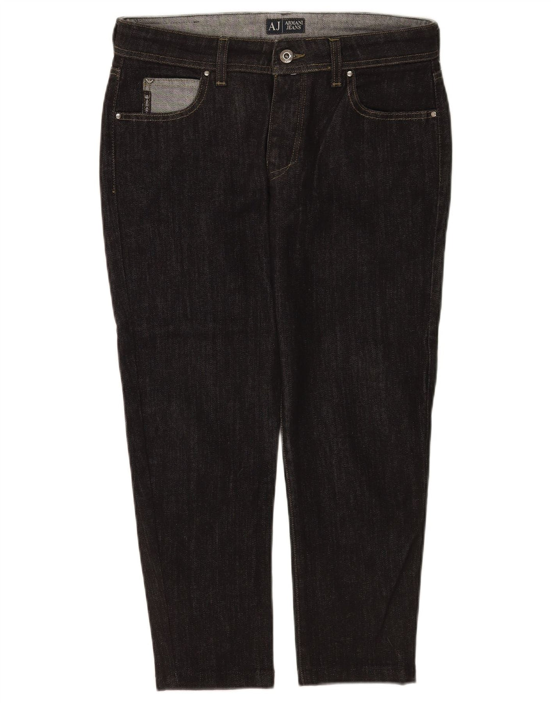Armani Damen Kurzjeans W29 L23 Schwarze Baumwolle