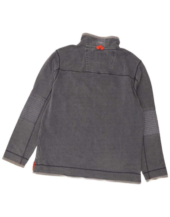Weird Fish Herren-Sweatshirt mit Reißverschluss am Hals, groß, marineblau, Baumwolle