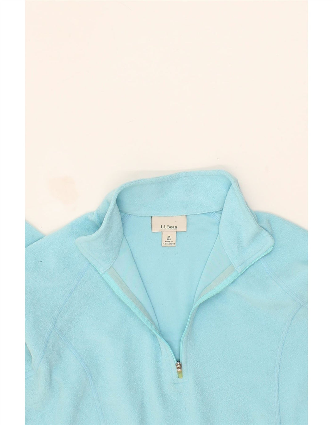 L.L.BEAN Womens Zip Neck Fleece Jumper UK 12 Medium Turquoise Polyester Vintage L.L.Bean and Second-Hand L.L.Bean from Messina Hembry 