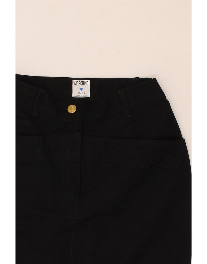 MOSCHINO Damen Jeansrock W26 Small Schwarz Baumwolle