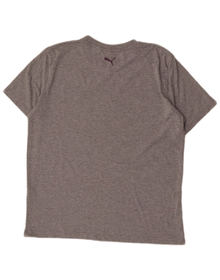 Puma Herren-T-Shirt mit Grafik, groß, grau gesprenkelte Baumwolle