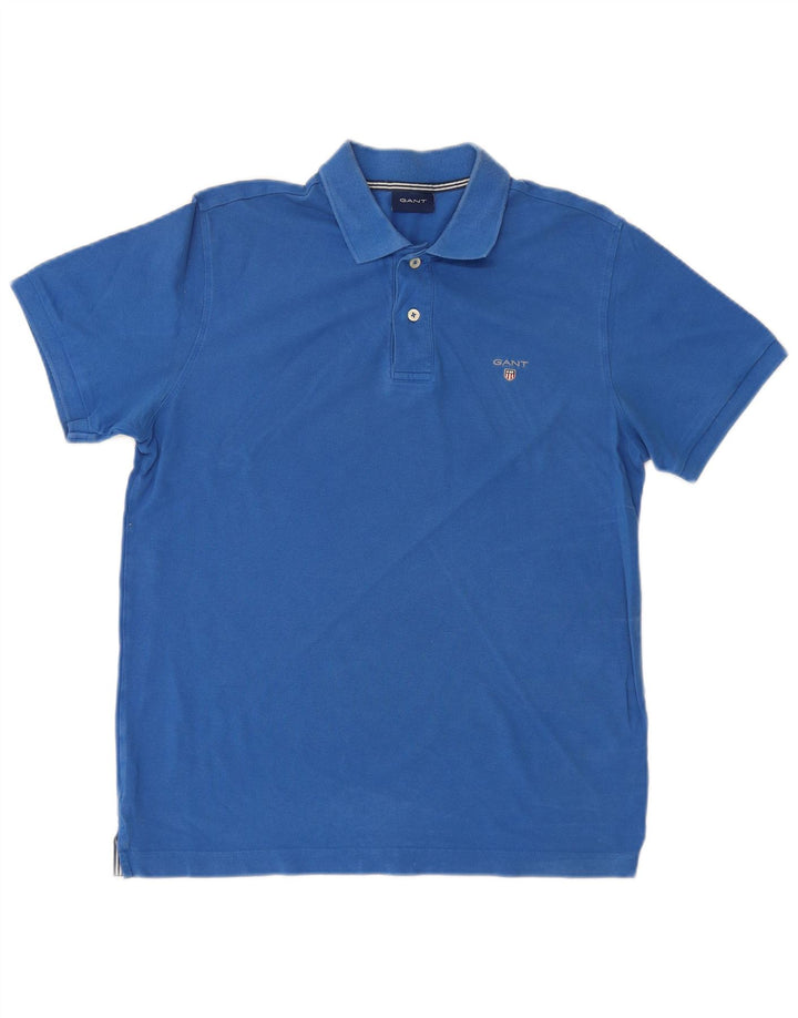 Gant Herren-Poloshirt aus mittelblauer Baumwolle
