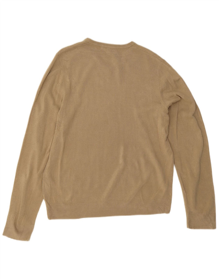 Marks & Spencer Herren-Pullover mit V-Ausschnitt, groß, beige, Acryl