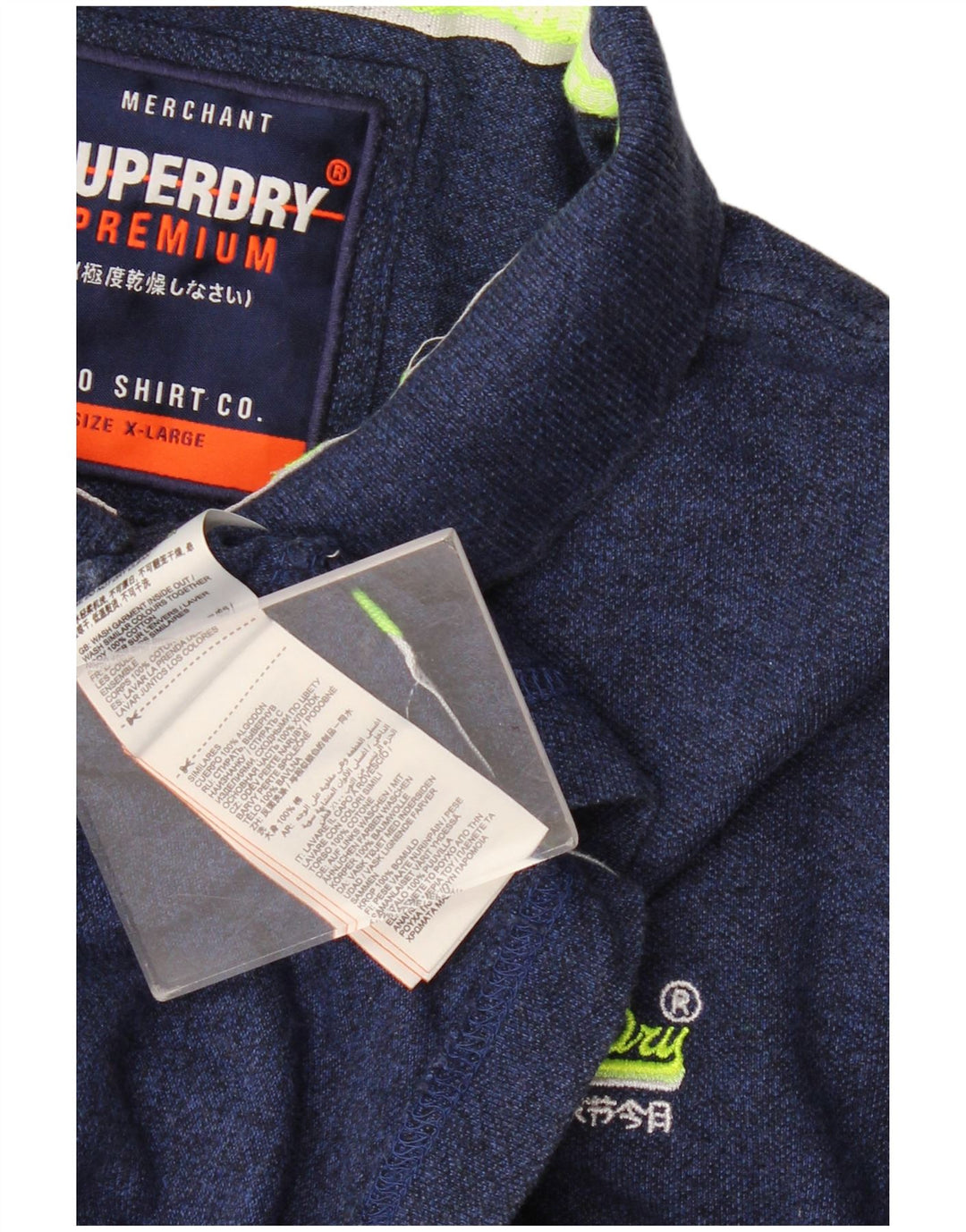 Superdry Herren-Poloshirt mit Grafik, XL, Marineblau, Baumwolle