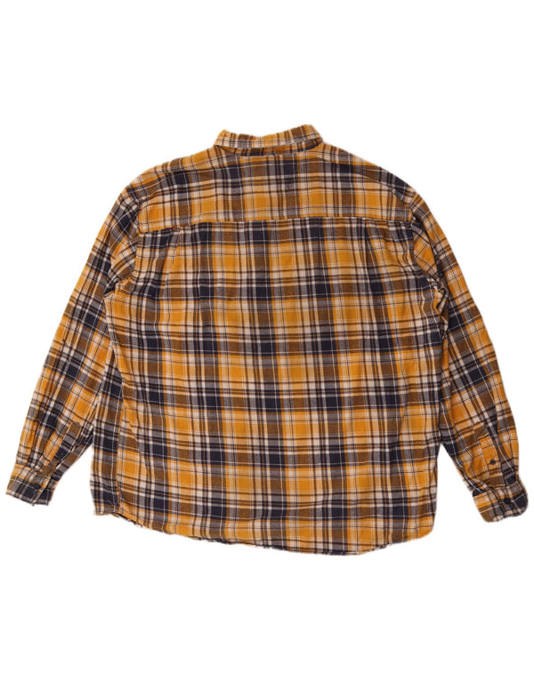 Atlas For Men Herren Flanellhemd 2XL Gelb kariert Baumwolle
