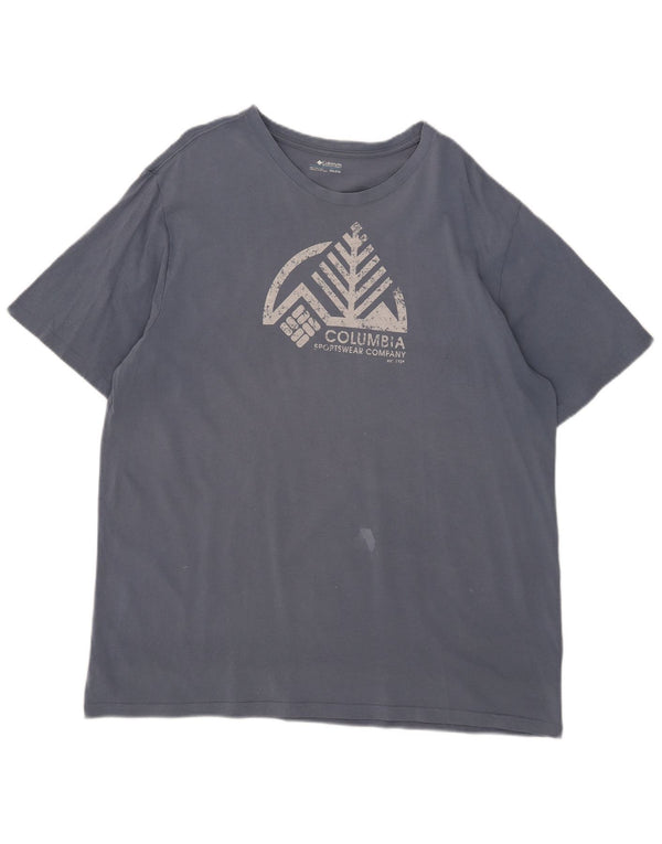 Columbia Herren-T-Shirt mit Grafik, 2XL, blaue Baumwolle