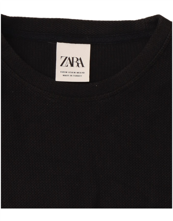 Zara Herren T-Shirt Top Medium Schwarz