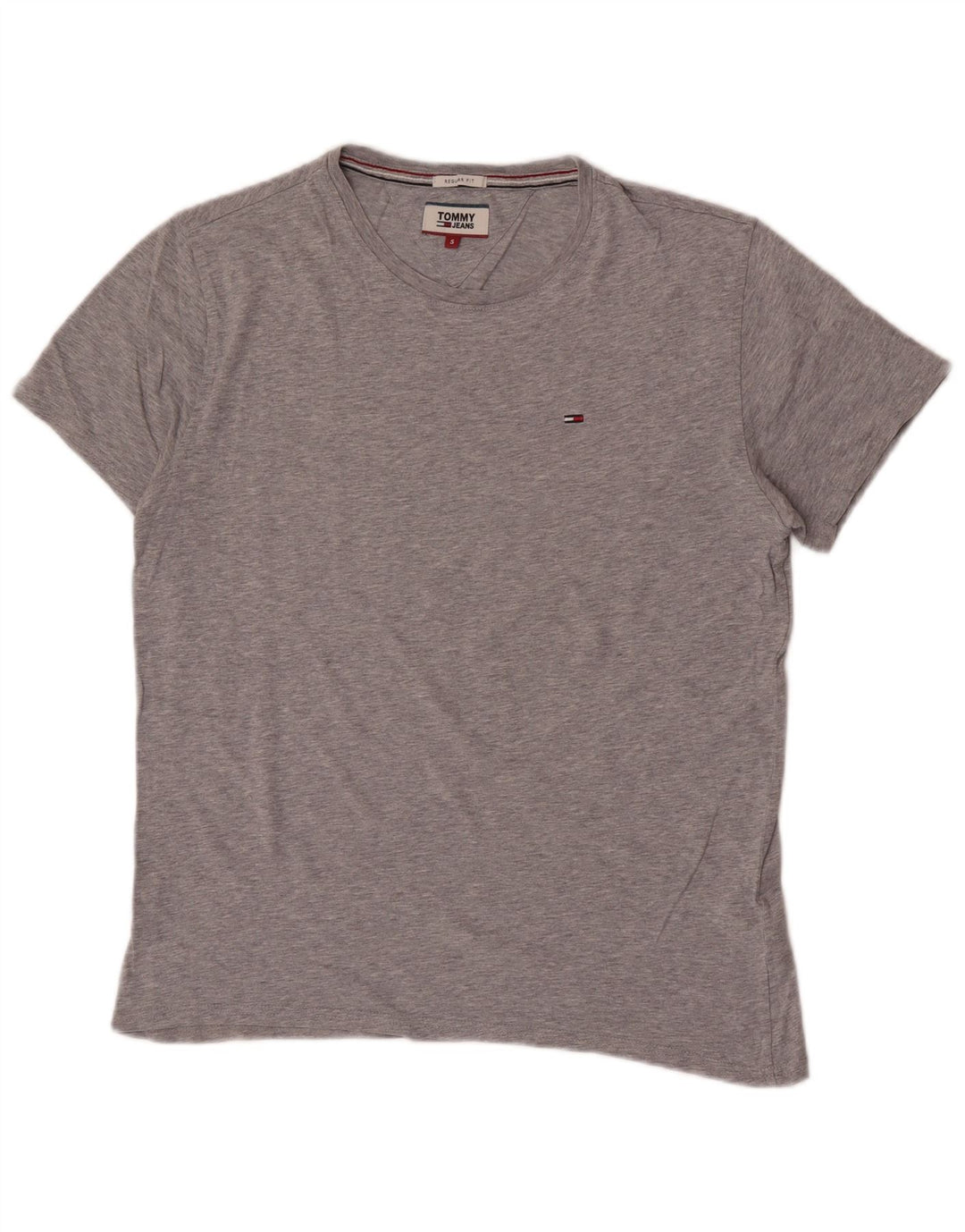 Tommy Hilfiger Herren-T-Shirt mit normaler Passform, Größe S, Grau, Baumwolle