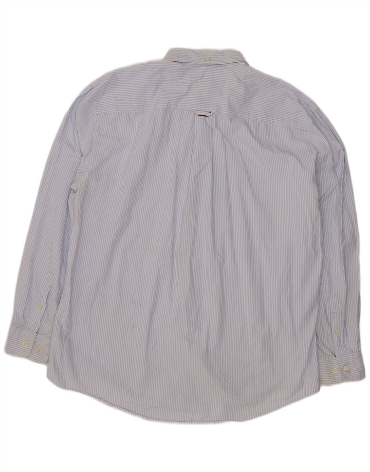 Tommy Hilfiger Herrenhemd 2XL blau gestreift aus Baumwolle