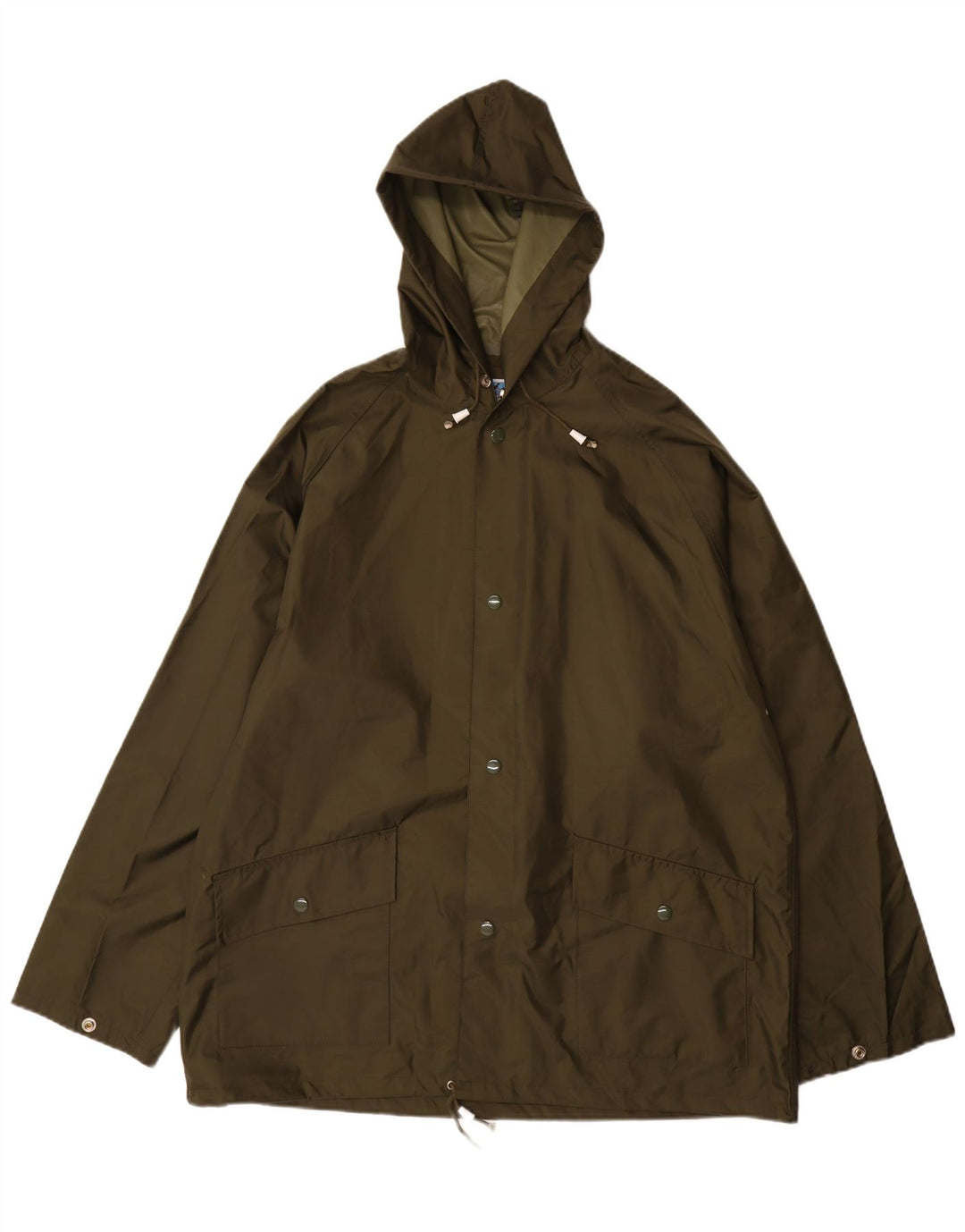 Vintage Herren Regenjacke mit Kapuze IT 52 XL Khaki Nylon