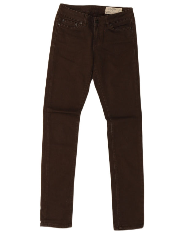 All Saints Damen Skinny Jeans W25 L32 Braune Baumwolle