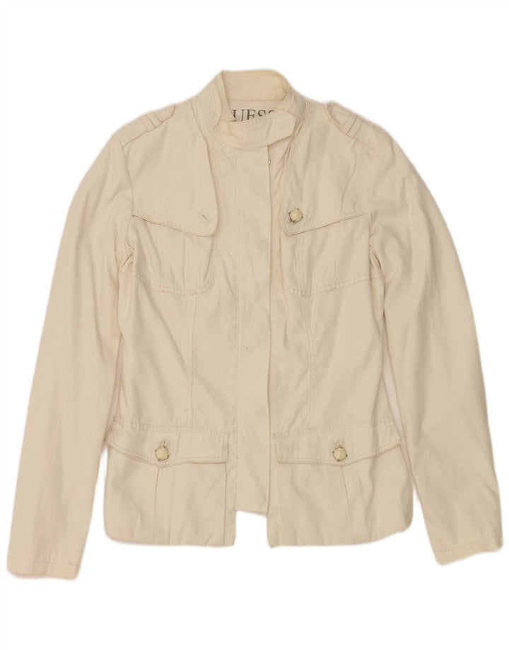 Guess Damen Militärjacke UK 14 Large Off White Nylon