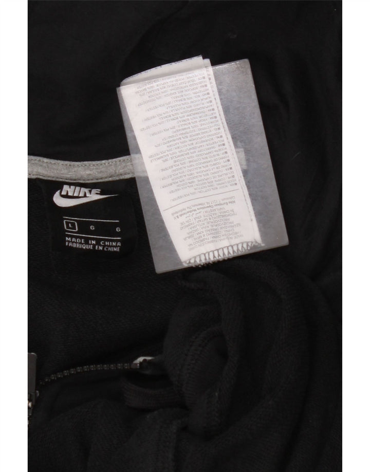 NIKE Damen-Kapuzenpullover mit Reißverschluss, UK 16, Größe L, Schwarz, Baumwolle