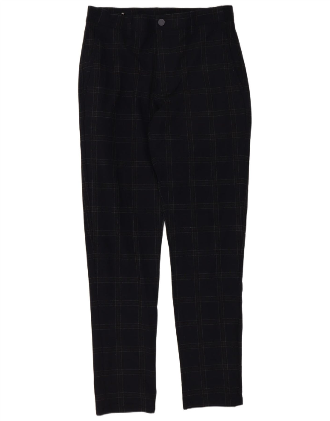 Zara Slim Chino-Hose für Herren, Größe S, W30, L29, Marineblau, kariert, Polyester