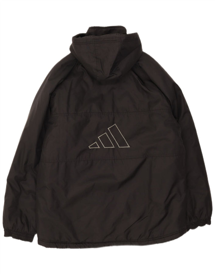 Adidas Herren Graphic Hooded Wattierte Jacke UK 38/40 Mittelschwarzes Polyester