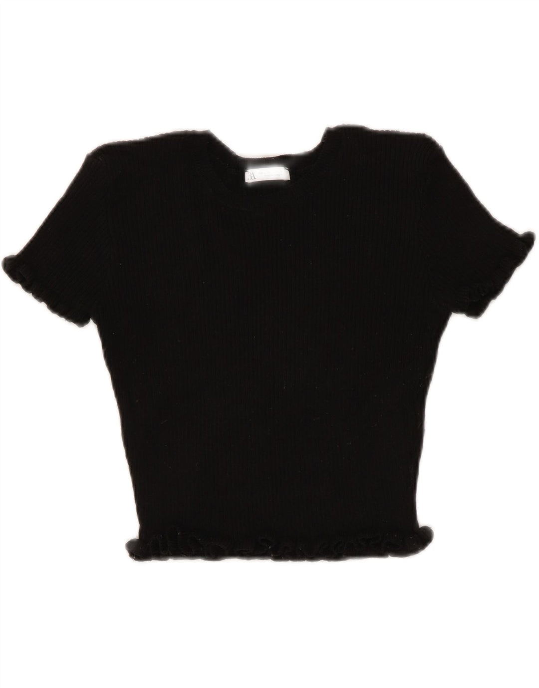 ZARA Womens Crop Top UK 8 Small Black Polyester