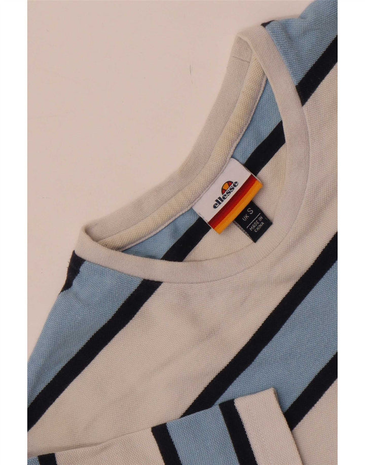 Ellesse Herren T-Shirt Top Small Weiß gestreift