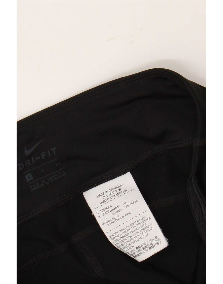 Nike Damen Climalite Capri Leggings UK 10 Small Schwarz Polyester