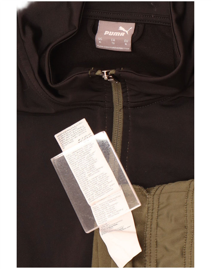 Puma Herren Trainingsanzug Top Jacke XL Khaki Colourblock Polyester