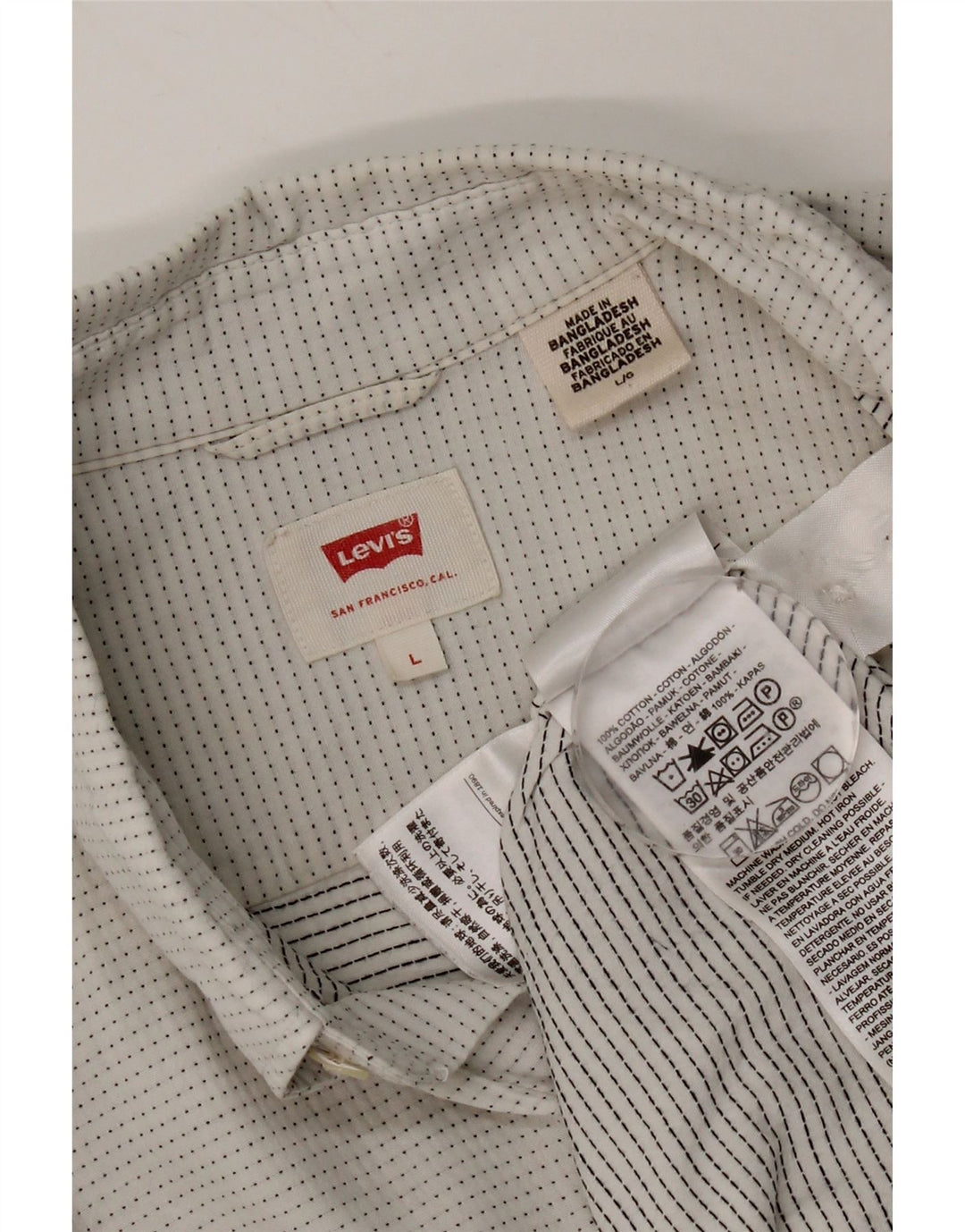 Levi's Herrenhemd aus Baumwolle, groß, weiß gefleckt
