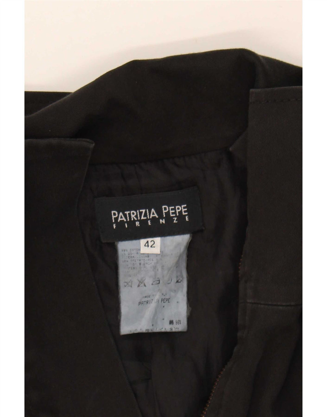 Patrizia Pepe Damen Militärjacke IT 42 Mittelschwarze Baumwolle