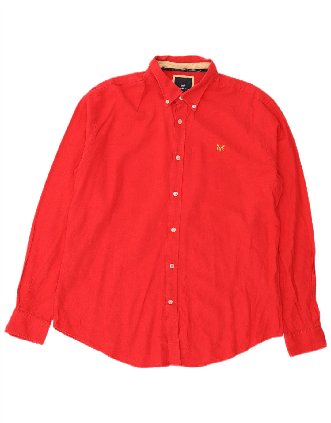 Crew Clothing Herrenhemd Großes rotes Leinen