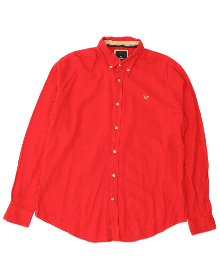 Crew Clothing Herrenhemd Großes rotes Leinen
