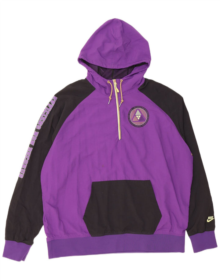 Nike Herren Kapuzenpullover-Trainingsanzug, Oberteil, Jacke, 2XL, Lila, Colourblock-Nylon