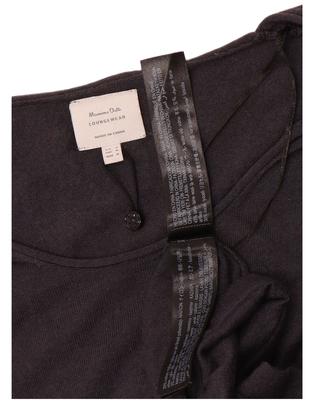 Massimo Dutti Damen-Pullover mit U-Boot-Ausschnitt, UK 14, mittelgraue Wolle