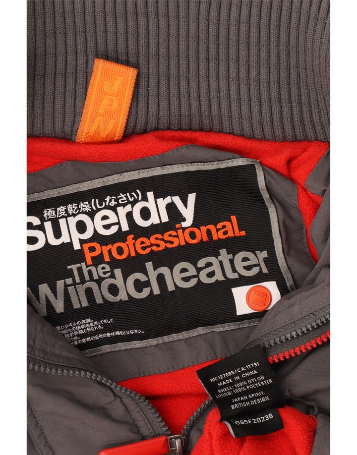 Superdry Damen The Windcheater Hooded Windjacke UK 14 Mittelgrau