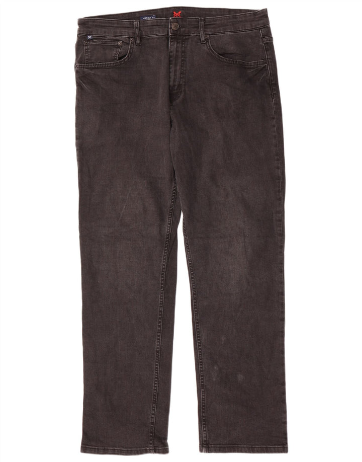 Crew Clothing Herren Straight Jeans W38 L32 Graue Baumwolle