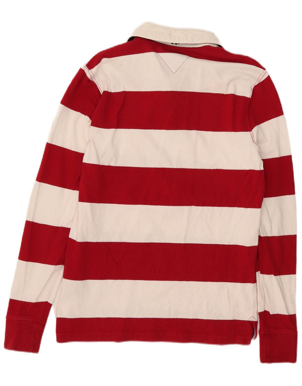 Tommy Hilfiger Herren Vintage Fit Rugby-Poloshirt, klein, rot gestreift