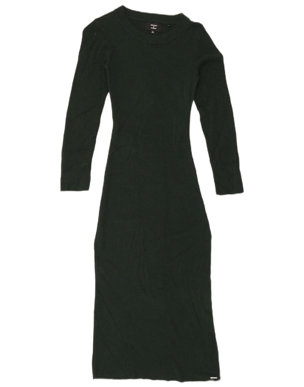 Superdry Damen Strick-Bodycon-Kleid UK 8 Small Grüne Viskose
