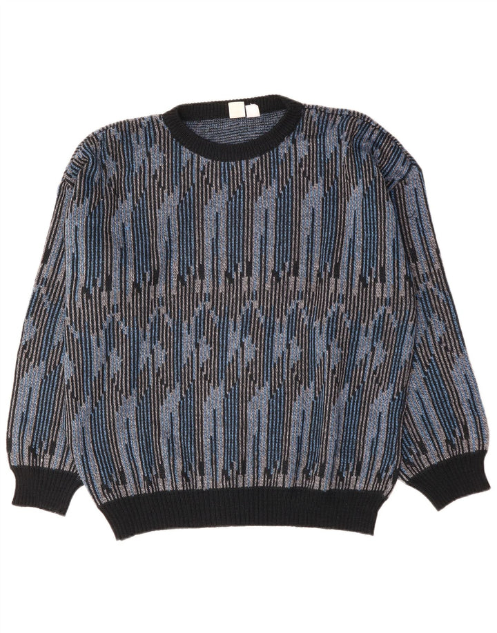 Mark Astor Herren-Pullover mit Rundhalsausschnitt, XL, blau gestreift, Polyacryl
