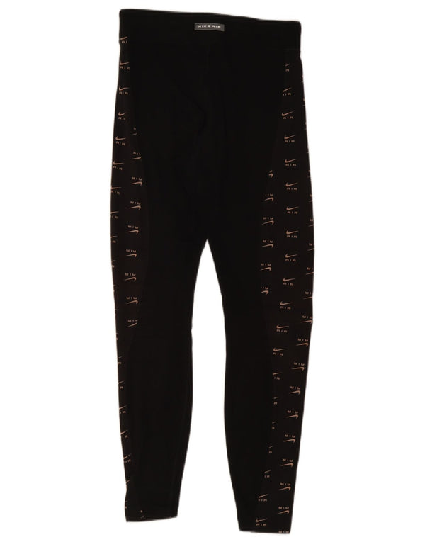 Nike Damen Graphic Leggings UK 10 Small Schwarz