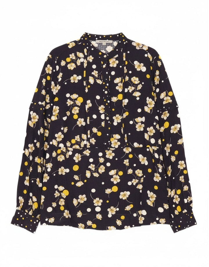 Penny Black Damen-Pullover-Hemd, Größe 46, Marineblau, Viskose mit Blumenmuster