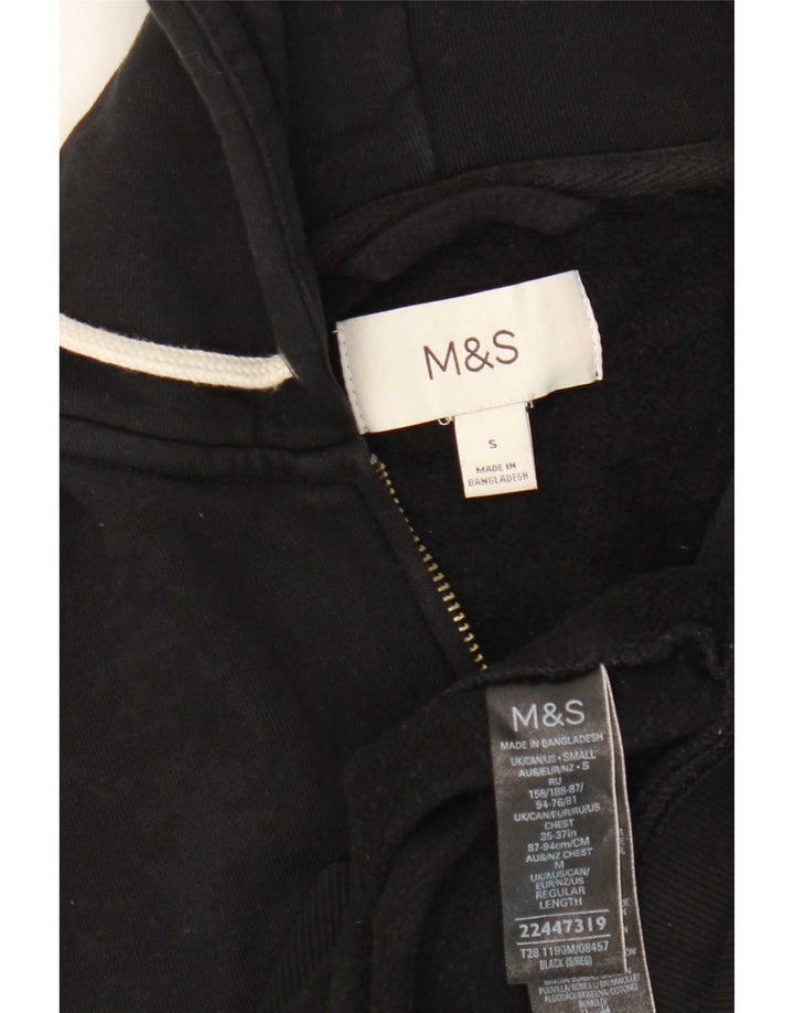 Marks & Spencer Herren-Kapuzenpullover mit Reißverschluss, mittelschwarz, Baumwolle