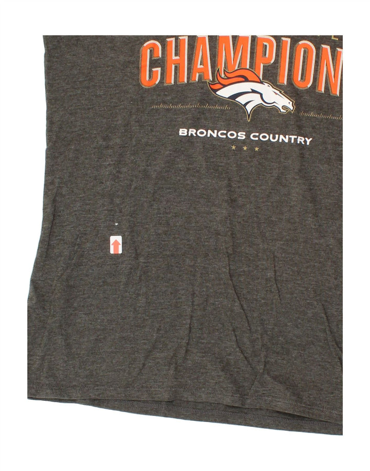 NIKE Womens Broncos Graphic T-Shirt Top UK 12 Medium Grey Cotton Vintage Nike and Second-Hand Nike from Messina Hembry 