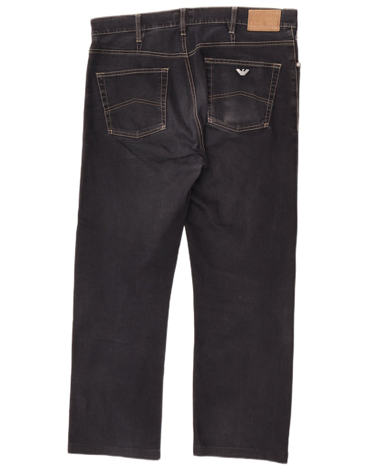 Armani Herren Straight Jeans W38 L29 Marineblaue Baumwolle